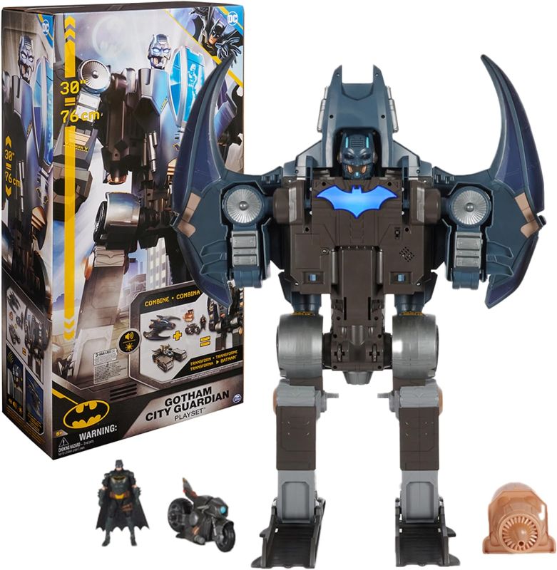 Photo 1 of DC Comics Batman, Gotham City Guardian Playset, 4-in-1 Transformation, Batman Figure, Lights & 40+ Sounds, Kids Toy for Boys & Girls Ages 5+
