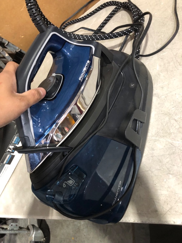 Photo 6 of **READ NOTES, MAJOR DAMAGE, SOLD FOR PARTS, NON-REFUNDABLE**
Rowenta DG8624U1 Perfect Pro Station 1800 Watts Fast Heat Up, and 430g / min steam Burst, Advanced Technology, Blue Advanced Fast Heatup Technology Blue