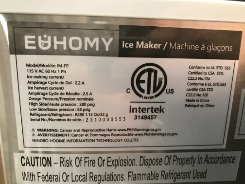 Photo 3 of ACEM 48.4 Lb. Daily Production Cube Clear Ice Portable Ice Maker
