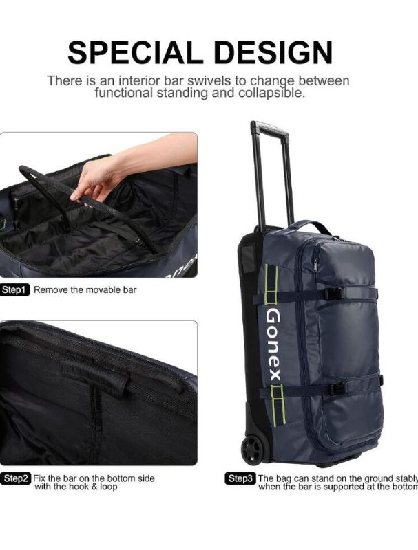 Photo 1 of Gonex Rolling Duffle Bag W Wheels, 70L 25" Water Repellent Large Wheeled Travel