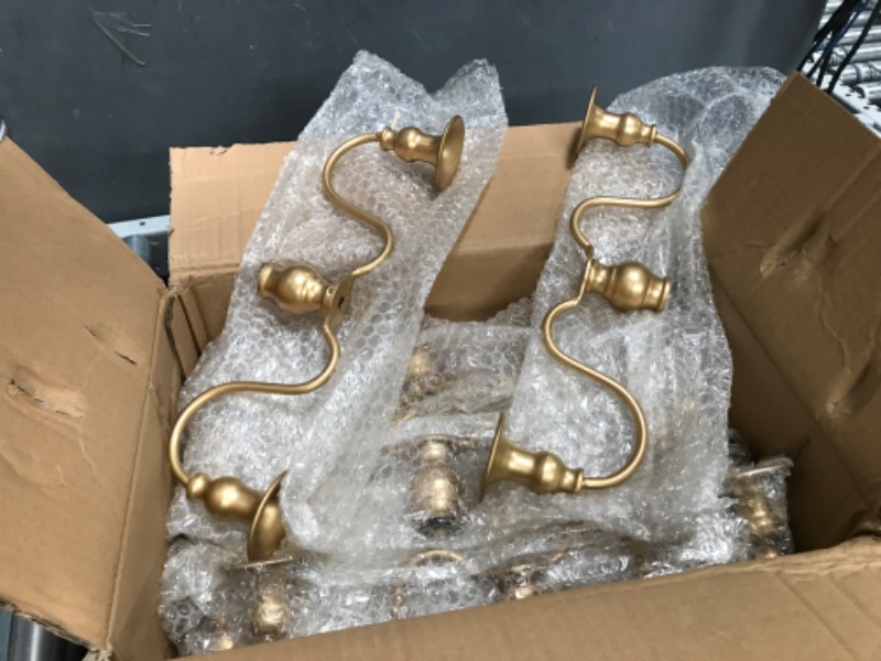 Photo 2 of 6 Pack Gold Candelabra Bulk 28'' Wedding Tall Taper Candlestick Holders Table Centerpiece Candle Stand 5-Arm Floral Flowers Candles Floor Stand for Holiday Party Event Ceremony Decoration 28 Inch