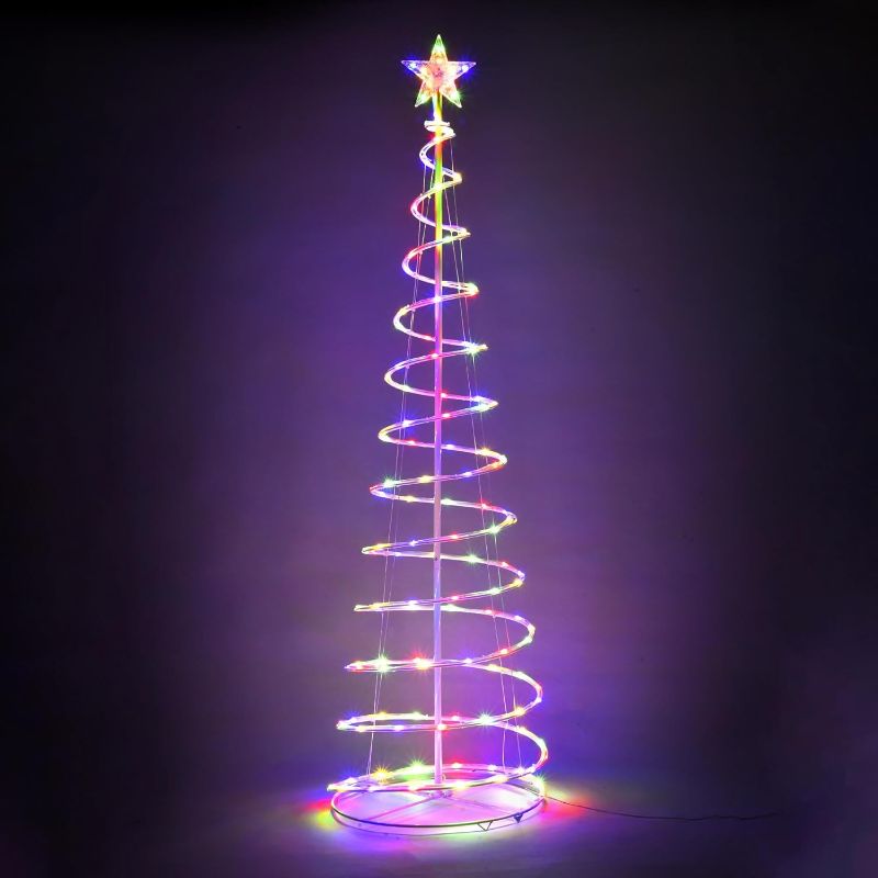 Photo 1 of ***SEE NOTES*** ft LED Spiral Christmas Tree Light 182 LEDs Battery Powered Indoor Outdoor Holiday Decoration Lamp Multi-Color