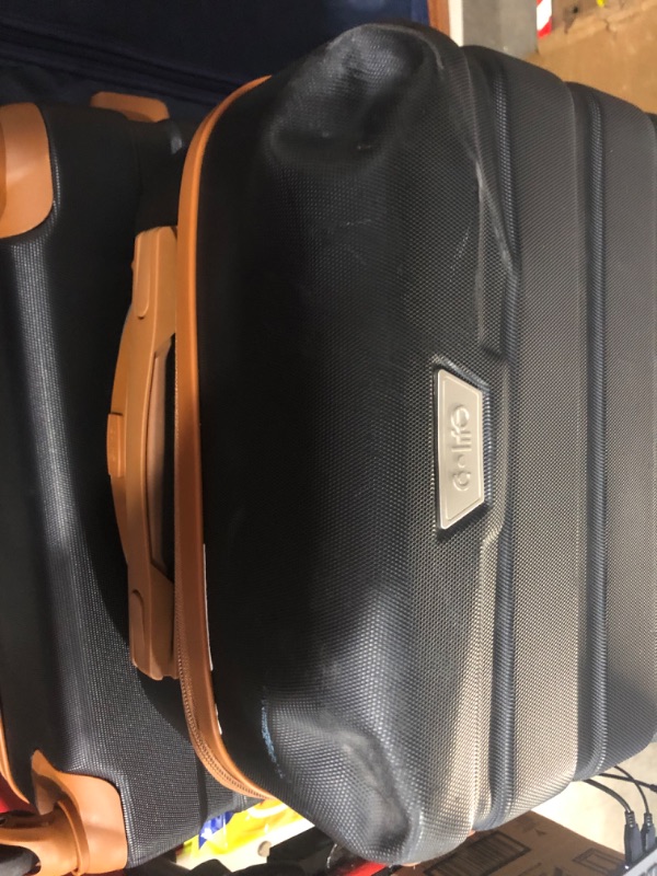 Photo 14 of *** MINOR DAMAGE**SMALLEST PIECE HAS DENTS IN TOP AND MULTIPLE SCRATCHES**THE MIDDLE HAS SOME MINOR WEAR.***
Coolife Luggage 3 Piece Set Suitcase Spinner Hardshell Lightweight TSA Lock \3 Piece Set apricot black