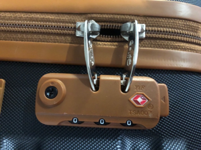 Photo 12 of *** MINOR DAMAGE**SMALLEST PIECE HAS DENTS IN TOP AND MULTIPLE SCRATCHES**THE MIDDLE HAS SOME MINOR WEAR.***
Coolife Luggage 3 Piece Set Suitcase Spinner Hardshell Lightweight TSA Lock \3 Piece Set apricot black