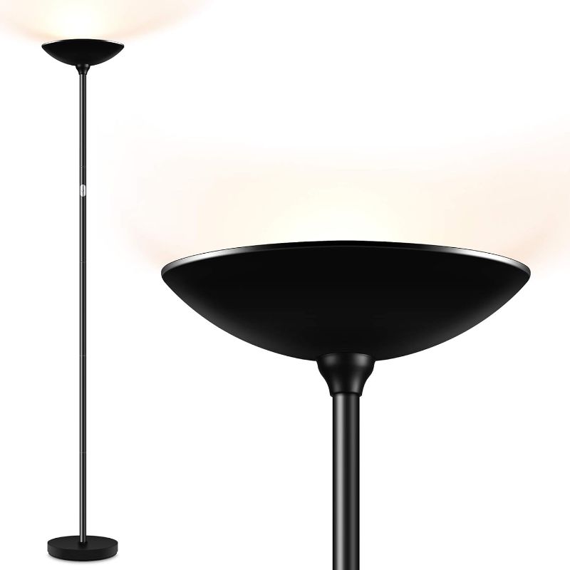 Photo 1 of (SEE NOTES) Floor Lamp, Standing Lamp, 20W 2000LM LED Torchiere Floor Lamp, Stepless Dimmable, Touch Control, 3000K Daylight, 50000hrs Lifespan, Floor Lamps for Living Room, Standing Lamps for Bedroom, Office
