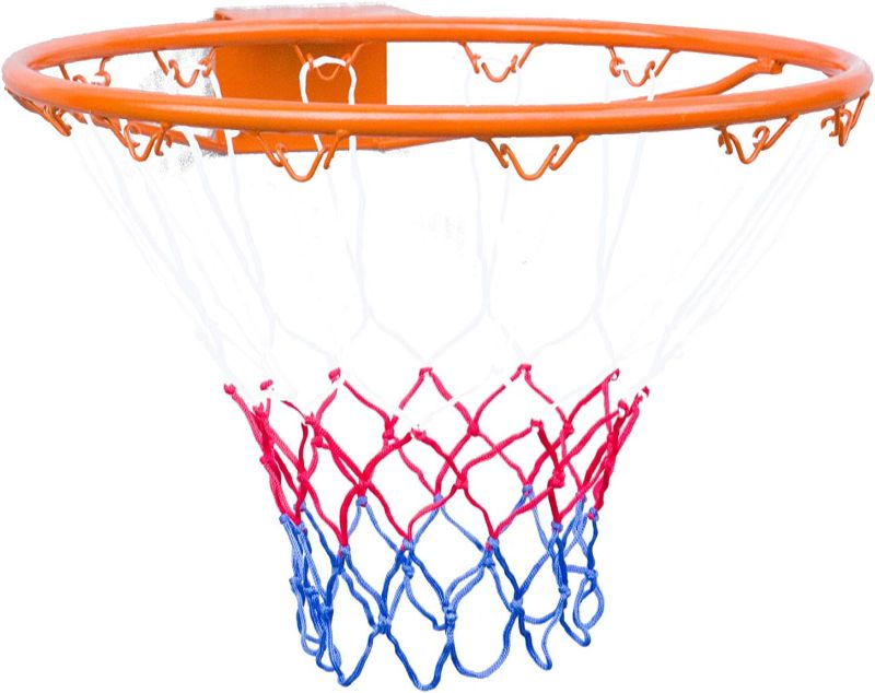 Photo 1 of ***USED - LIKELY MISSING PARTS - UNABLE TO VERIFY FUNCTIONALITY***
Basketball Solid Rim, Basketball Net, Indoor Outdoor Hanging Basketball Goal with All Weather Net Wall Mounted Basketball Hoop 18''