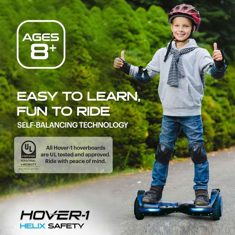 Photo 3 of (READ FULL POST) Hover-1 Helix Electric Hoverboard | 7MPH Top Speed, 4 Mile Range, 6HR Full-Charge, Built-in Bluetooth Speaker, Rider Modes: Beginner to Expert Hoverboard Black