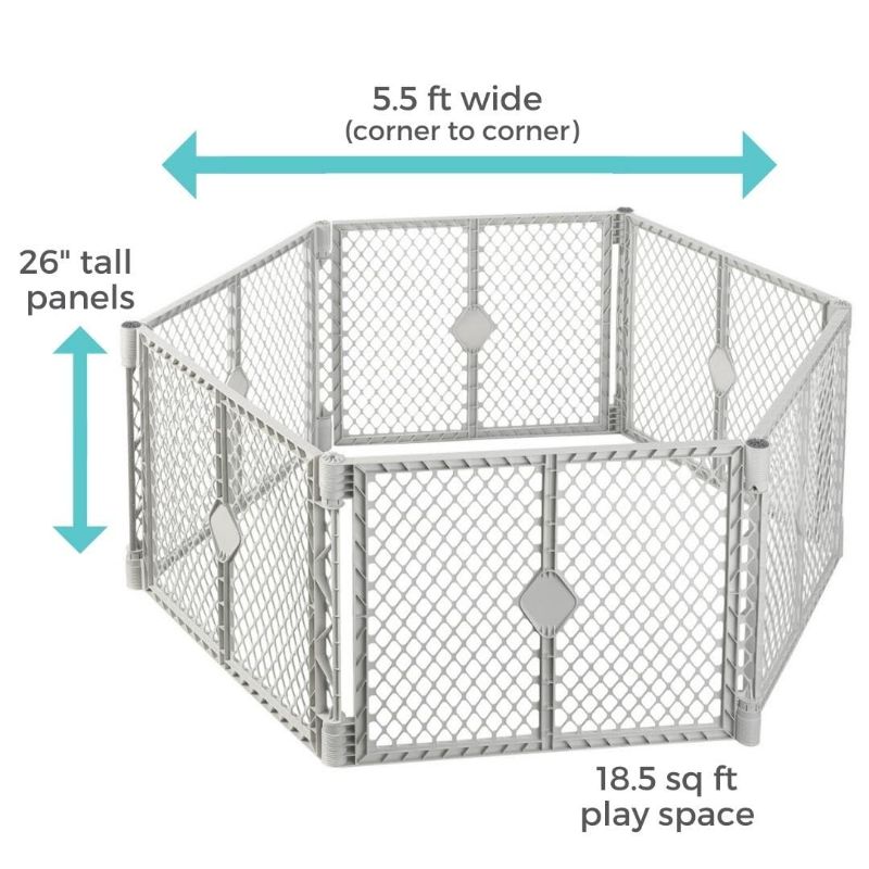 Photo 3 of (READ FULL POST) Toddleroo By North States Superyard 8 Panel Baby Play Yard, Made In USA : Safe Play Area Anywhere. Carrying Strap For Easy Travel. Freestanding. 34.4 Sq. Ft. Enclosure (26" Tall, Sand) 8-Panel Sand