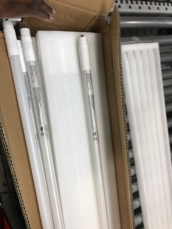 Photo 2 of 8 Foot LED Bulbs, 46W, 5500lm, 5000K, T8 T10 T12 LED Tube Lights, Dual-Ended Ballast Bypass 8FT LED Bulbs (Use Two 4FT), FA8 Single Pin, Frosted Lens, Fluorescent Replacement, UL, FCC, NSF, 10 Pack 8 Ft | 5000k