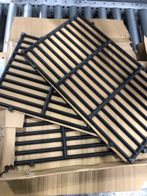 Photo 2 of Hongso 18 7/8 inch Cast Iron Grill Grates Replacement for Weber Genesis II 410 and Genesis II LX 440 Series Gas Grills 2017 and Newer, Replacement Parts for Weber 66097 66089 18 7/8" x 33 3/4" (II/LX 400 Series)