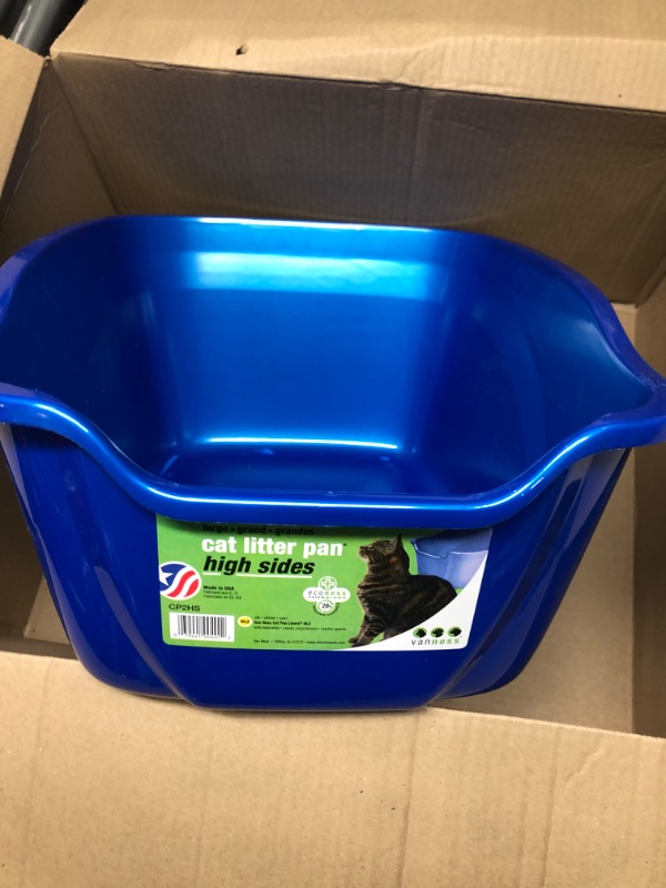 Photo 2 of (2 Pack) Van Ness Large High Sides Cat Litter Pan, Assorted Colors, 17.5" X 15" X 8.5"