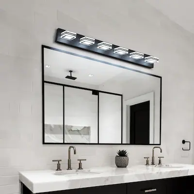 Photo 1 of *Not exact*  Modern Vanity Lights 38.98-in 6-Light Matte Black LED Modern/Contemporary Vanity Light
