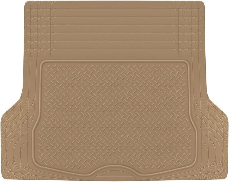 Photo 2 of Heavy Duty Cargo Liner Floor Mat-All Weather Trunk Protection, Trimmable to Fit & Durable HD Rubber Protection for Car SUV Sedan Auto, Beige (MT785BGAMw1)