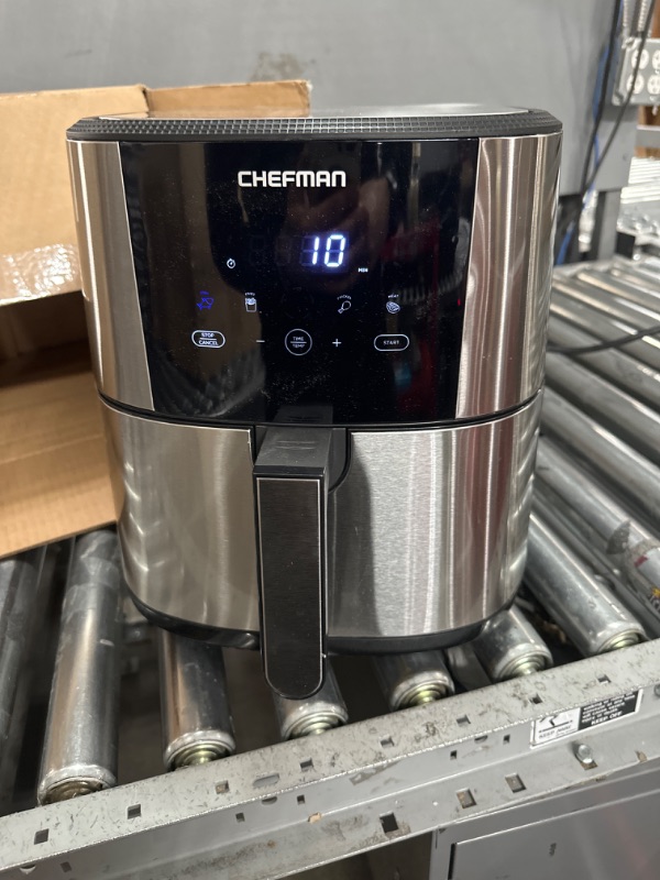 Photo 2 of ***NOT REFUNDABLE - NOT FUNCTIONAL - FOR PARTS ONLY - SEE COMMENTS***
Chefman TurboFry® Touch Air Fryer, XL 8-Qt Family Size, One-Touch Digital Control Presets, French Fries, Chicken, Meat, Fish, Nonstick Dishwasher-Safe Parts, Automatic Shutoff, Stainles