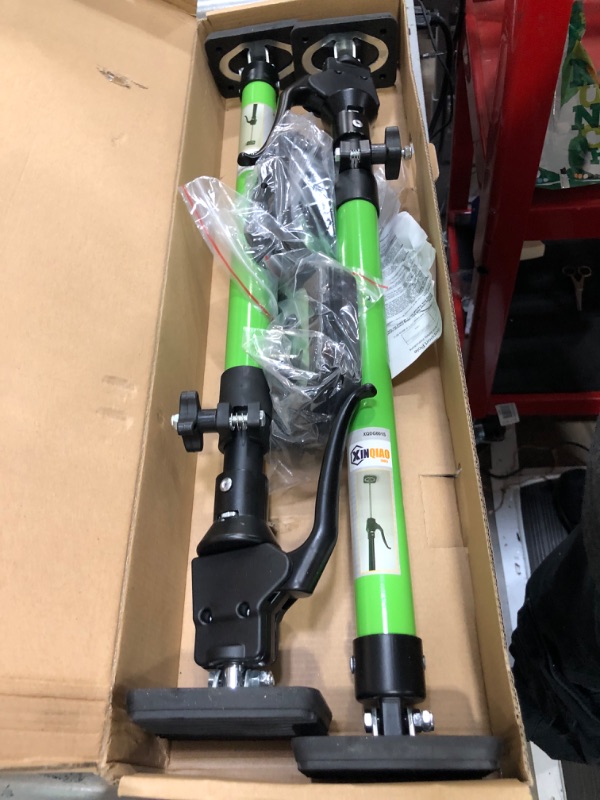 Photo 1 of XINQIAO Third Hand Tool 3rd Hand Support System, Premium Steel Support Rod with 154 LB Capacity for Cabinet Jack, Drywall Jack& Cargo Bars, 23.6 in- 45.3 in Long, 2 PC, Green 23.6"-45.3" 2PC Green