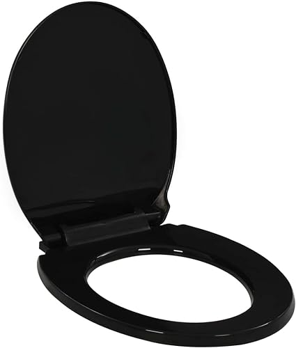 Photo 2 of Soft-Close Toilet Seat with Quick-Release Design Black Black (1.39KG/3.058LB) Plumbing Fixture Hardware & Parts-Toilet & Bidet Accessories-Toilet & Bidet Seats-