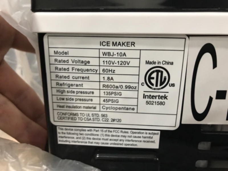 Photo 3 of Countertop Ice Maker, Ice Maker Machine 6 Mins 9 Bullet Ice, 26.5lbs/24Hrs, Portable Ice Maker Machine with Self-Cleaning, Ice Bags, Ice Scoop, and Basket, Ice Maker for Home/Kitchen/Office/Party HZB-12/H Black