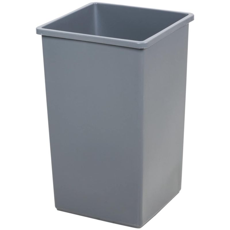 Photo 1 of 2PK--Mix.Home 25 Gallon Gray Square Trash Can, Plastic, Commercial Use
