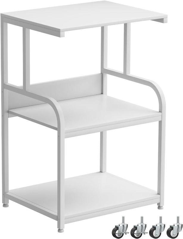 Photo 1 of MINOR CRACK * EasyCom Printer Stand- Large 3 Tier Printer Table with Wheels- Industrial Printer Storage Cart- Rolling Printer Cart with Storage Shelf for Printer Scanner Fax Home Office Use- White
