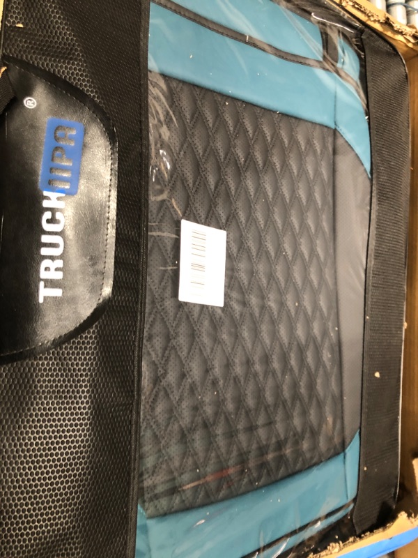 Photo 1 of Dodge Ram Seat Covers Compatible for 2002-2023 Ram 1500 2500 3500 Crew Mega Cab Laramie Rebel Tradesman with Full Coverage Luxury Interior Leather Car Seat Covers(Full Set/Blue) C:Concave Front+Flat Rear Blue