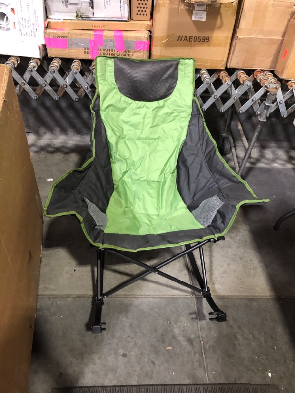 Photo 2 of ***HEAVILY USED AND DIRTY - SEE PICTURES - NO PACKAGING***
SUNNYFEEL Rocking Camping Chair, Luxury Padded Recliner, Oversized Folding Lawn Chair with Pocket, Heavy Duty for Outdoor/Picnic/Lounge/Patio, Portable Camp Rocker Chairs with Carry Bag