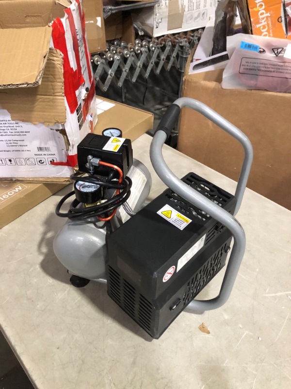 Photo 3 of ***NONREFUNDABLE - NOT FUNCTIONAL - FOR PARTS ONLY - SEE COMMENTS***
California Air Tools CAT-1P1060S Light & Quiet Portable Air Compressor, Silver 1 gallon