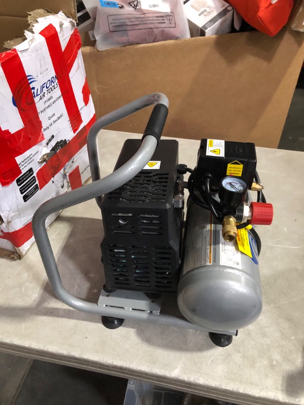 Photo 5 of ***NONREFUNDABLE - NOT FUNCTIONAL - FOR PARTS ONLY - SEE COMMENTS***
California Air Tools CAT-1P1060S Light & Quiet Portable Air Compressor, Silver 1 gallon