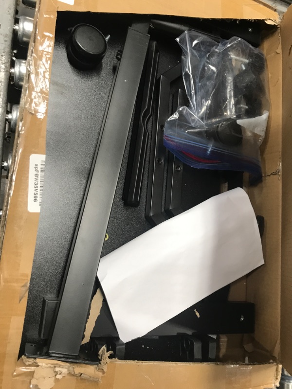 Photo 1 of SHW Tim Rolling Adjustable Laptop Cart with Tilting Desktop, Black Large Tiltable Desktop Black