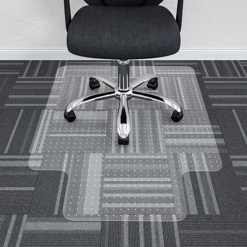 Photo 1 of Office Chair Mat for Low Pile Carpeted Floors - 30” x 48” Clear Carpet Chair Mats for Home & Office, Studded Floor Mat for Office Chair on Carpet