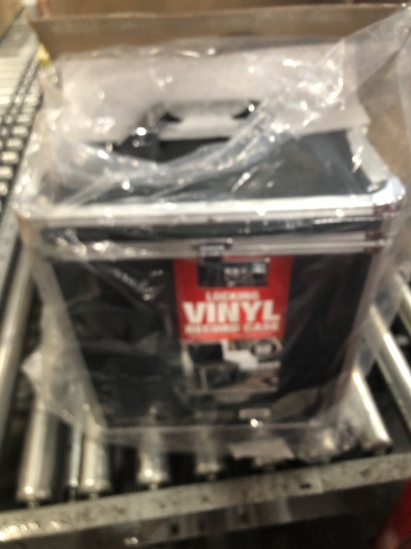 Photo 2 of Vaultz Vinyl Record Storage Box - Locking 50 Album Holder & Organizer - Great Alternative to Flimsy LP Crate - 14.4 x 13.4 x 9.6 Inches - Black