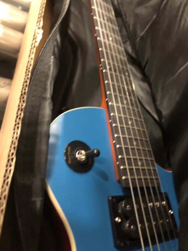 Photo 1 of Asmuse 39 Inch LP Electric Guitar Kit, Solid Body Les Paul Style Electric Guitar With Volume/Tone Controls, 3-Way Pickup (Blue)