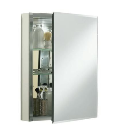 Photo 1 of 20" x 26" Single Door Reversible Hinge Frameless Mirrored Medicine Cabinet