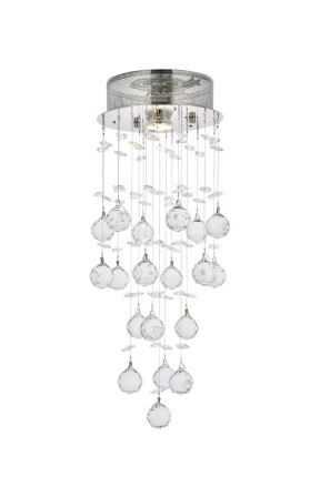 Photo 1 of *Not exact* Elegant Lighting Galaxy 8" Wide Flush Mount Waterfall Ceiling Fixture with Clear Royal Cut Crystals
