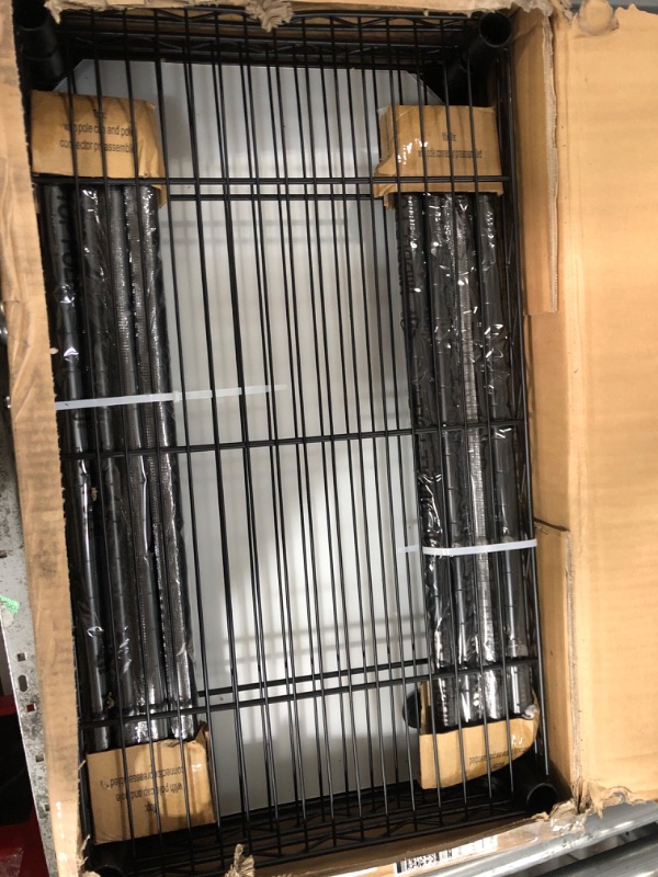 Photo 1 of Finnhomy 8-Tier Wire Shelving Unit Adjustable Steel Wire Rack Shelving 8 Shelves Steel Storage Rack or Two 4-Tier Shelving Units with PE mat, Leveling Feet and Safety Device, NSF Certified, Black 72 inches Black