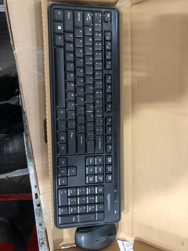 Photo 2 of Amazon Basics Wireless Computer Keyboard and Mouse Combo - Quiet and Compact - US Layout (QWERTY)