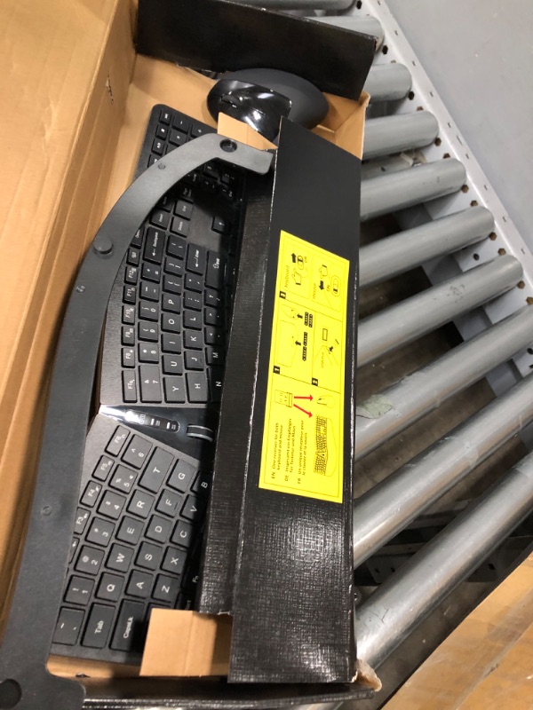 Photo 1 of Perixx Periduo-605, Wireless Ergonomic Split Keyboard and Vertical Mouse Combo, Adjustable Palm Rest and Membrane Low Profile Keys, Black, US English Layout (11633)