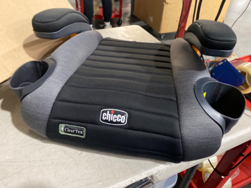 Photo 4 of ***USED - DIRTY - NO PACKAGING***
Chicco GoFit® ClearTex® Backless Booster Car Seat, Travel Booster Seat for Car, Portable Car Booster Seat for Children at Least 4 Years Old and 40-110 lbs. | Shadow/Black