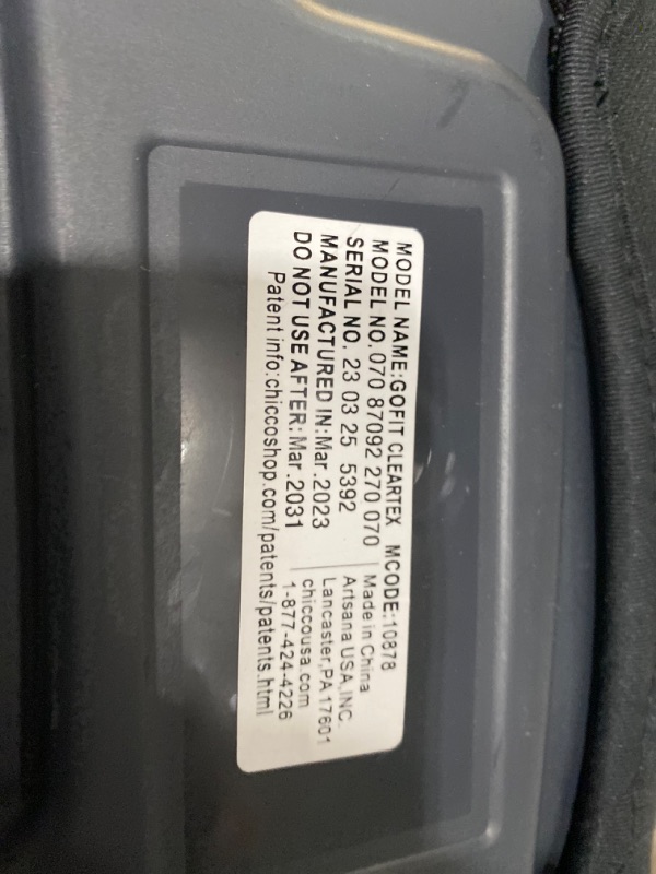 Photo 2 of ***USED - DIRTY - NO PACKAGING***
Chicco GoFit® ClearTex® Backless Booster Car Seat, Travel Booster Seat for Car, Portable Car Booster Seat for Children at Least 4 Years Old and 40-110 lbs. | Shadow/Black