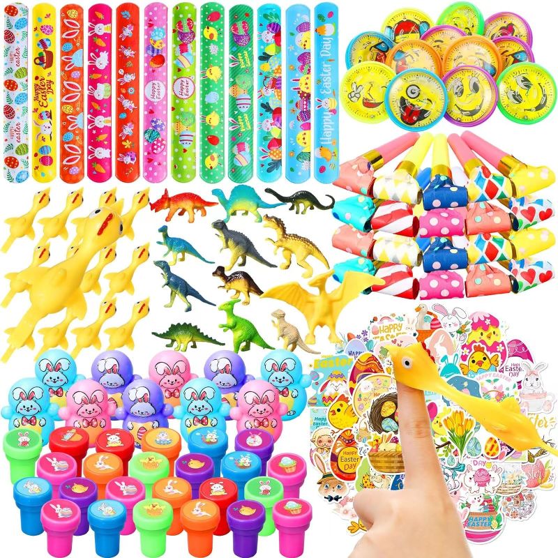 Photo 1 of 200 Piece Easter Egg Fillers for Kids Boys Girls Easter Basket Stuffers Easter Egg Stuffers Easter Party Blowers for Kid Birthday Gifts, Prizes, and Basket Stuffers
