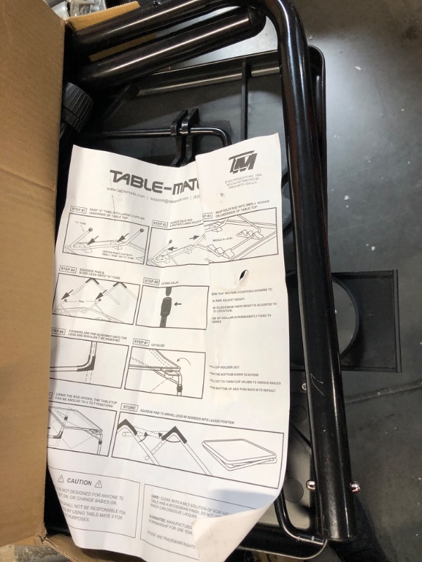 Photo 2 of ***USED - LIKELY MISSING PARTS - UNABLE TO VERIFY FUNCTIONALITY***
Table-Mate II Plus TV Tray Table - Folding TV Dinner Table, Couch Table Trays for Eating, Portable Bed Dinner Tray - Adjustable TV Table with 3 Angles, Cup Holder, Black