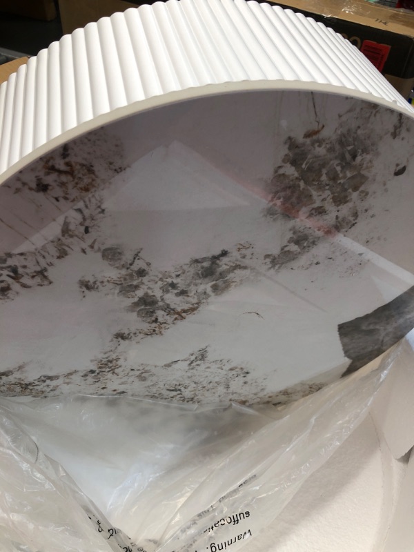 Photo 3 of 1-Piece Modern Farmhouse Living Room End Table White Marble 