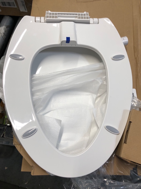 Photo 3 of (used item) Elongated Bidet Toilet Seat with Quiet-Close, Non-Electric Bidet Toilet Seat with Self Cleaning Dual Nozzles