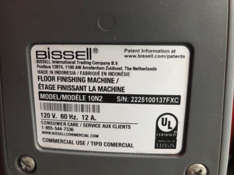 Photo 11 of ***NONREFUNDABLE - NOT FUNCTIONAL - FOR PARTS ONLY - SEE COMMENTS***
Bissell BigGreen Commercial Floor Finisher/Extractor, 10N2