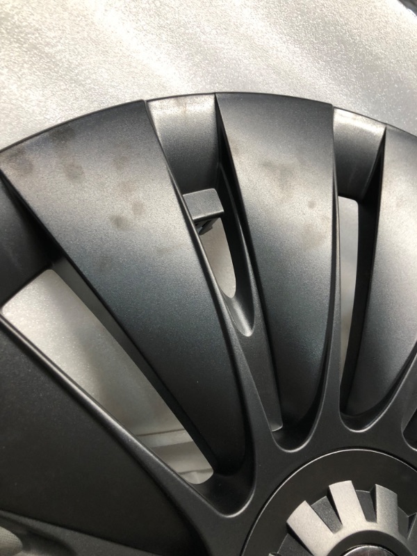 Photo 8 of **SEVERE DAMAGE**OFFROAD GAMERS Wheel Cover for Model Y Wheel Cover Hubcap 19 Inch Compatible with Tesla Model Y 2021-2023 Wheel Replacement Hub Caps ABS Hub Cap Set of 4 Matte Black Wheel Cove (Double 7 Panel Style)