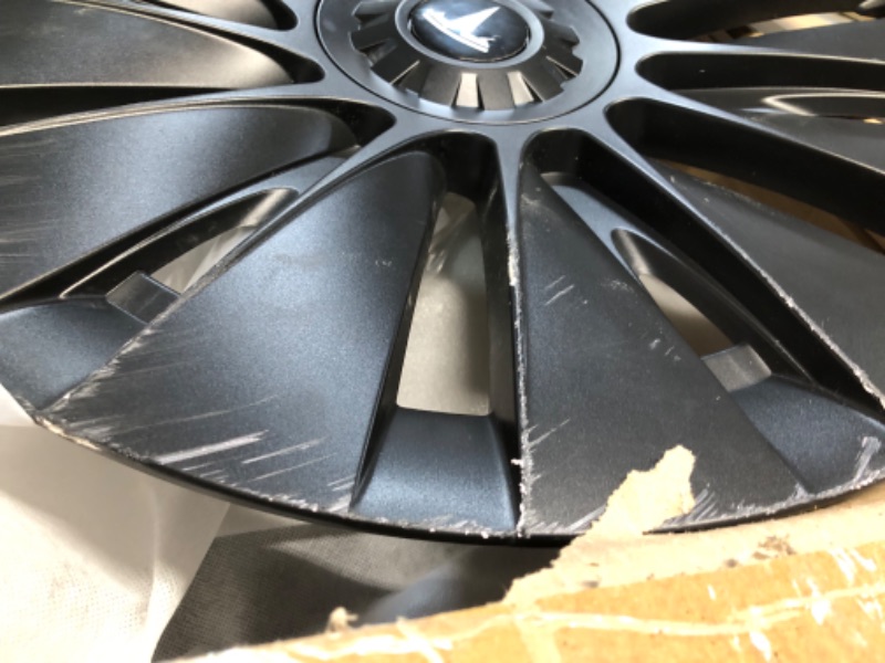 Photo 5 of **SEVERE DAMAGE**OFFROAD GAMERS Wheel Cover for Model Y Wheel Cover Hubcap 19 Inch Compatible with Tesla Model Y 2021-2023 Wheel Replacement Hub Caps ABS Hub Cap Set of 4 Matte Black Wheel Cove (Double 7 Panel Style)