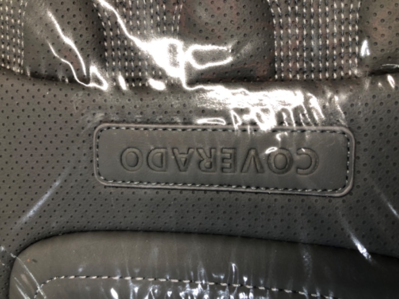 Photo 3 of Coverado Car Seat Covers, Premium Nappa Leather Auto Seat Cushions Full Set with Embossed Pattern, Universal Fit Interior Accessories for Most Cars, Sedans, SUVs and Trucks, Gray Embossed Gray