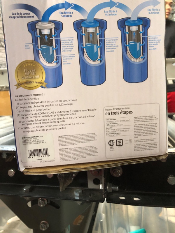 Photo 6 of Camco Evo X3 Triple Stage Premium RV Water Filter Kit | Features 3 Replaceable Cartridges to Remove Heavy Sediments, Chlorine, Bad Tastes, Odors, Viruses, Bacteria, Contaminates, and More (40649)