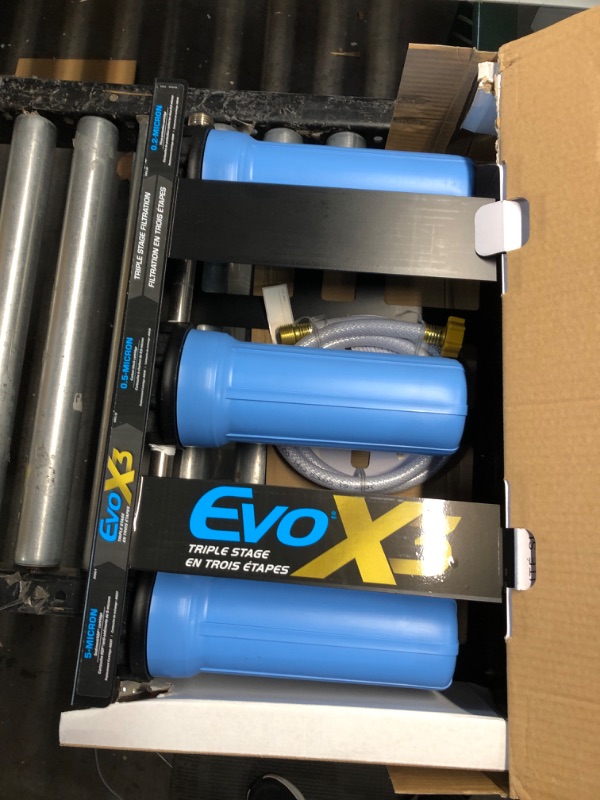 Photo 2 of Camco Evo X3 Triple Stage Premium RV Water Filter Kit | Features 3 Replaceable Cartridges to Remove Heavy Sediments, Chlorine, Bad Tastes, Odors, Viruses, Bacteria, Contaminates, and More (40649)