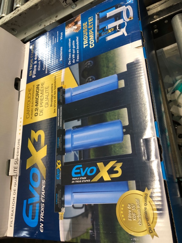 Photo 3 of Camco Evo X3 Triple Stage Premium RV Water Filter Kit | Features 3 Replaceable Cartridges to Remove Heavy Sediments, Chlorine, Bad Tastes, Odors, Viruses, Bacteria, Contaminates, and More (40649)