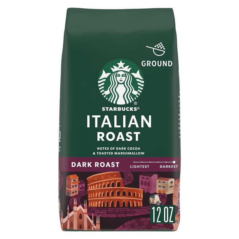 Photo 1 of ***NON-REFUNDABLE- EXP 3.18.24*** (2 PACK) Starbucks Ground Coffee, Italian Roast, Dark Roast Coffee, Notes of Dark Cocoa & Toasted Marshmallow 12-Ounce Bag  